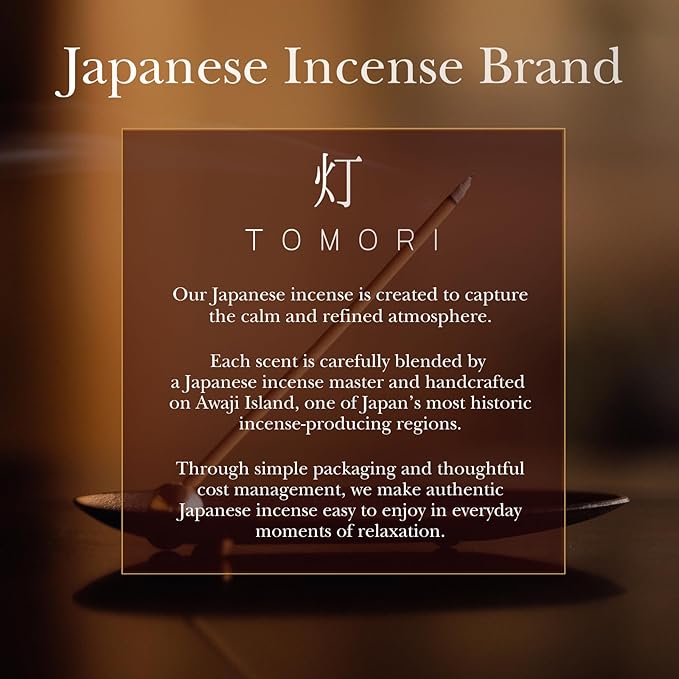 Sandalwood Premium Japanese Incense Sticks 60sticks Coreless Low Smoke Natural Charcoal Free Non Toxic Temple Kyoto Aroma Aromatherapy Meditation Calming Stress Relief Relaxation Yoga Zen TOMORI