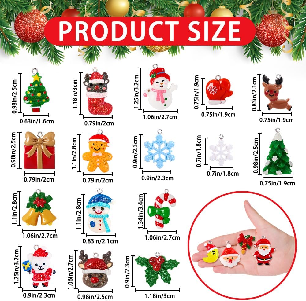 YUJUN 36pcs Mini Resin Ornaments Set - Christmas Tree Decoration, Small Miniature Figurines for Hanging Ornaments