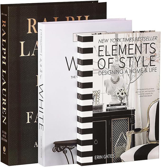 Set of 3 Decorative Books for Home Decor,Stylish Fake Books for Decoration, Aesthetic Decor Books Set for Coffee Table,Bookshelf,Mantel,Living Room,Hotel,Villa Decor,Storage Box for Photos