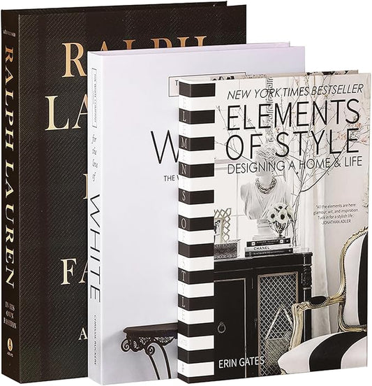Set of 3 Decorative Books for Home Decor,Stylish Fake Books for Decoration, Aesthetic Decor Books Set for Coffee Table,Bookshelf,Mantel,Living Room,Hotel,Villa Decor,Storage Box for Photos