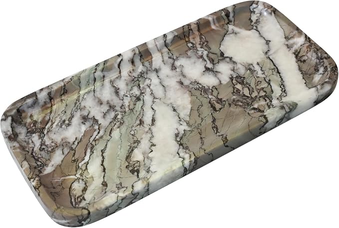 Marble Tray for Kitchen Counter,Stone Tray for Bathroom Countertop,Coffee Table,Vanity Decor Trays,Small Dresser Storage for Perfumes,Candles,Jewelry(Violet)
