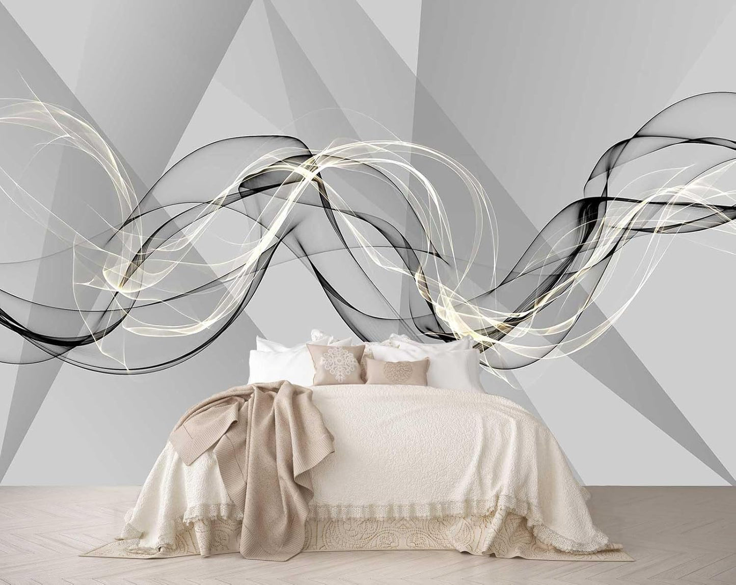 Misty Forest Mountains Nature Wallpaper for Interior Wall Decoration, Bathroom, Living Room, Bedroom Background Wall murals（Not Peel and Stick）