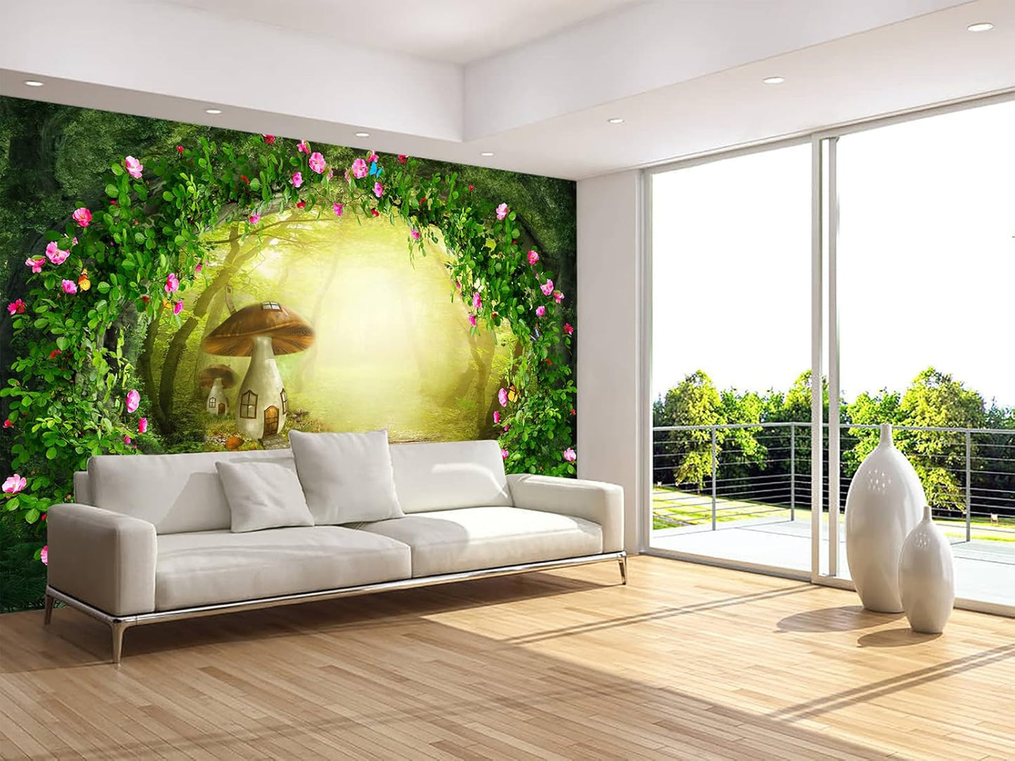 Enchanted Forest Wallpaper Fantasy Magical Forest Wall Mural Landscape Nature Wallpaper for Living Room Bedroom(Not Peel n' Stick)