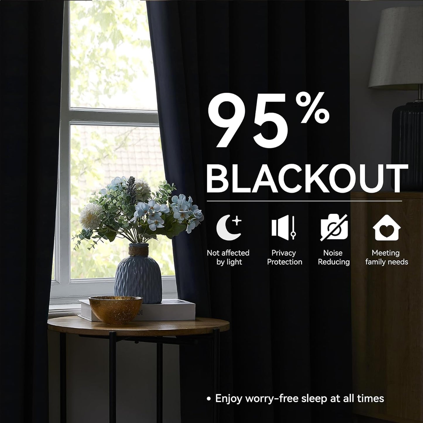 KangBang Navy Blue Blackout Curtains 84 Inch Length 2 Panels Set-Pinch Pleated Energy Saving Drapes for Bedroom Patriotic Nautical Decor Thermal Insulated Polyester Modern Decor, 40Wx84L