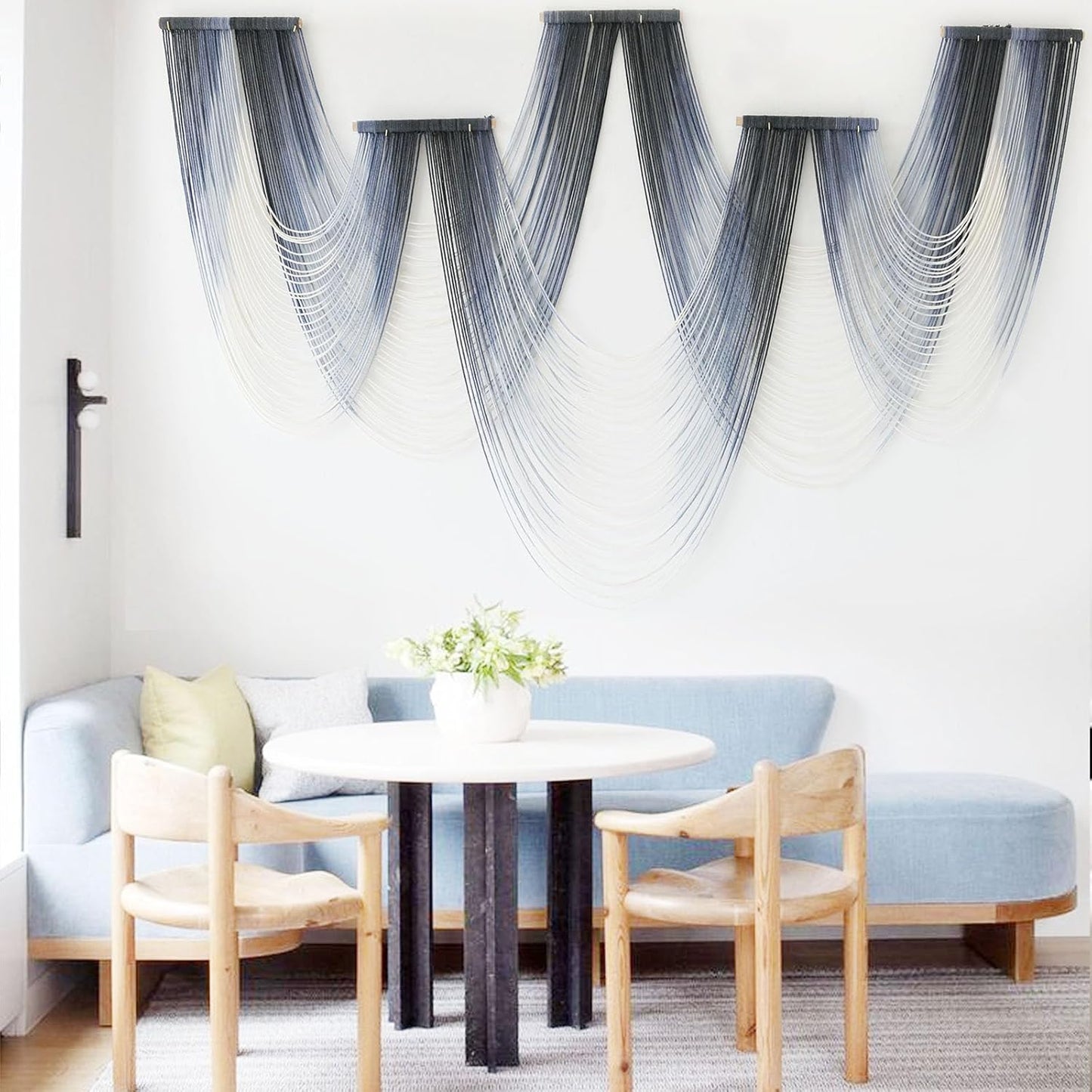 IOWER Large Macrame Wall Hanging Decor Dip-Dyed Macrame Wall Decor Wall Art Craftsmanship Fiber Art Boho Chic Wall Decor Modern For Bedroom Livingroom Backdrop