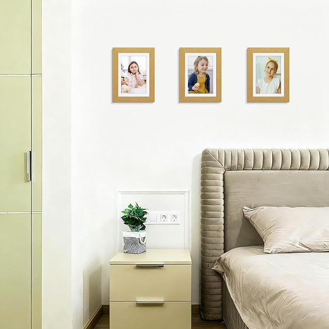 Picrit 5x7 Picture Frame Set of 12, Display 4x6 with Mat or 5x7 without Mat, Photo Frames for Wall Mounting or Table Top Display, Gold