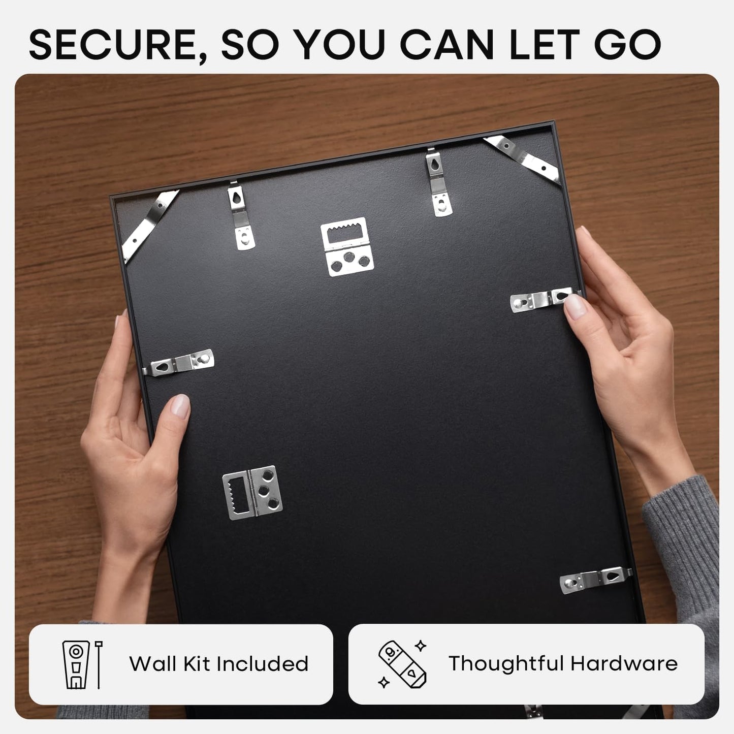 Homeforia 14x17 Picture Frame Black, High End Metal 14 x 17 Poster Frames with Mat 11 x 14 for Photo, 14x17 Black Frame Matted to 11x14 inch Print, 17x14 Thin Frame, Tempered Glass, Wall Kit, Set of 1