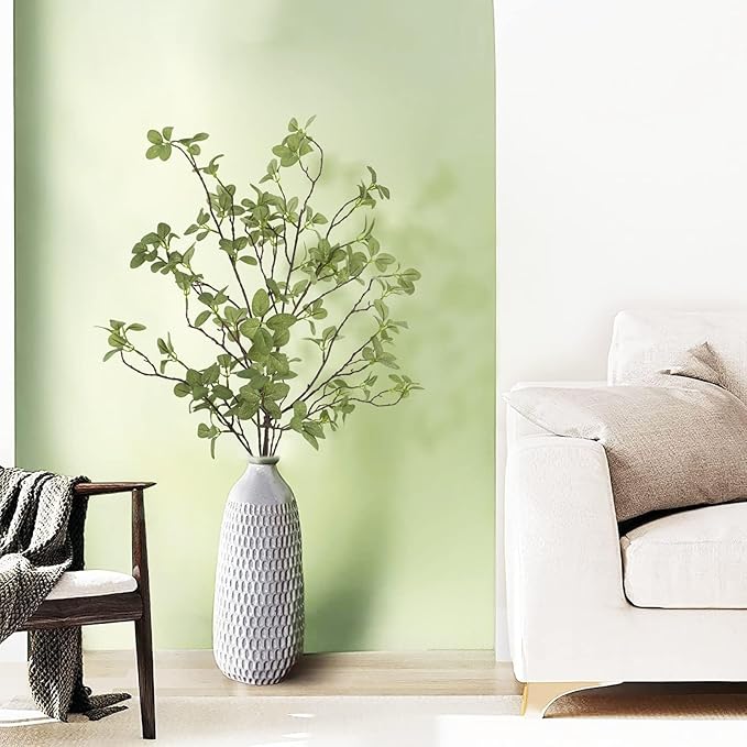 41” Artificial Greenery Stems, Long Fake Plant Twigs Faux Greenery Branches for Tall Vase Home Party Wedding Office Decor (4 Pcs)