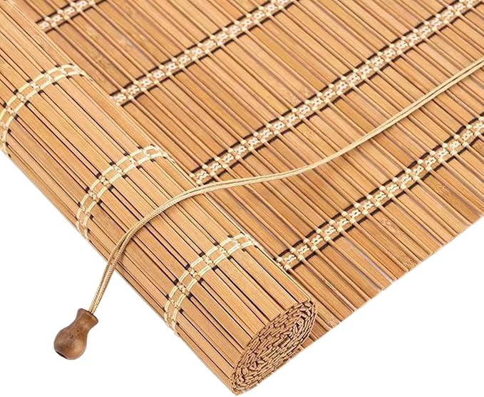 Yutianli Bamboo Blinds Roller Shades for Windows Bamboo Shades for Indoor and Outdoor Patio Style A 32" W x 75" H