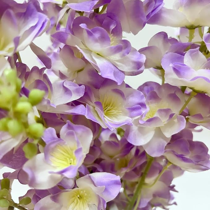 8 pcs Clove Purple Delphinium Artificial Flowers, 34.25''Artificial Snapdragon Flowers Tall Fake Flowers Silk Flowers Faux Delphinium Bulk for Tall Vase Home Wedding Garden Table Decor