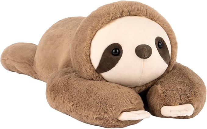 Niuniu Daddy Weighted Sloth Stuffed Animals for Anxiety, Large Plush Animal Pillow Kids Adults, 20in Cute Plushies Toy as Gifts Presents Christmas Birthday, Brown, SET-Above 3lb