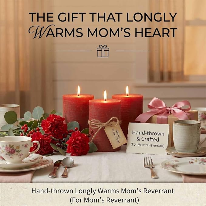 Red Rustic Pillar Candles 6 Pack, 2.8" x 4" Soy Wax Candles, Up to 55 Hours Burn Time, Smokeless Unscented Farmhouse Candles for Home Decor, Wedding & Emergency Use