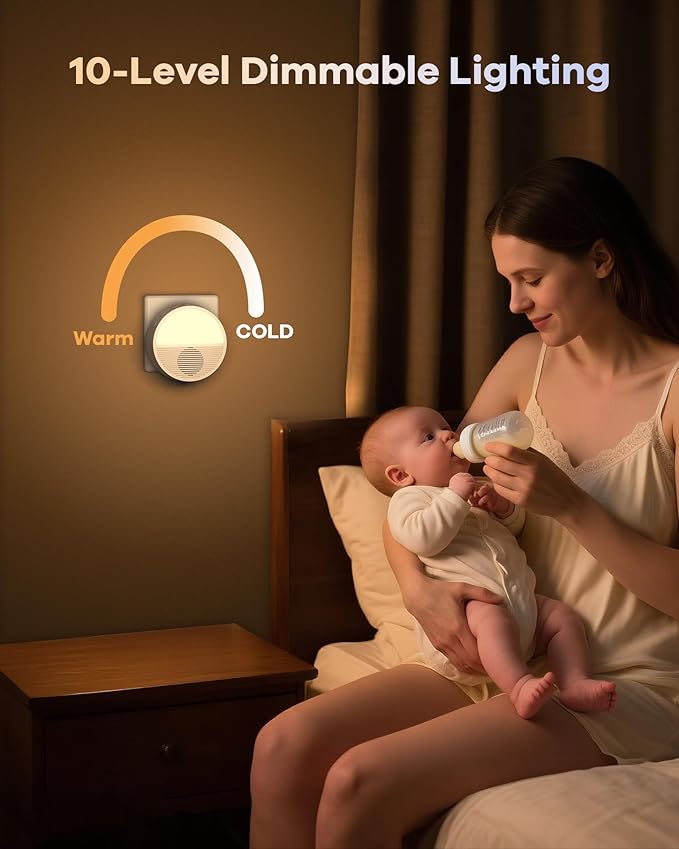 Sunset Scene White Noise Sound Machine, Wall Plug in White Noise Machine for Office Privacy & Noise Canceling, Portable Sound Machine with Light for Bedroom, Office, Clinic, Corridor, 3 Pack