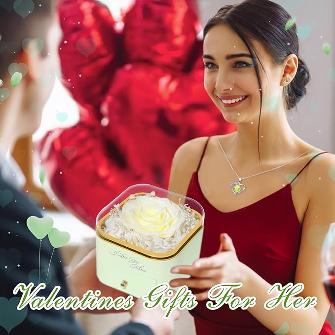 Beferr Mothers Day Forever Rose with Necklace for Mom Birthday Gifts Preserved Roses Eternal Flower for Delivery Fresh Flowers Gifts for Mother Wife Her Grandma Sister Daughter Girls Friends