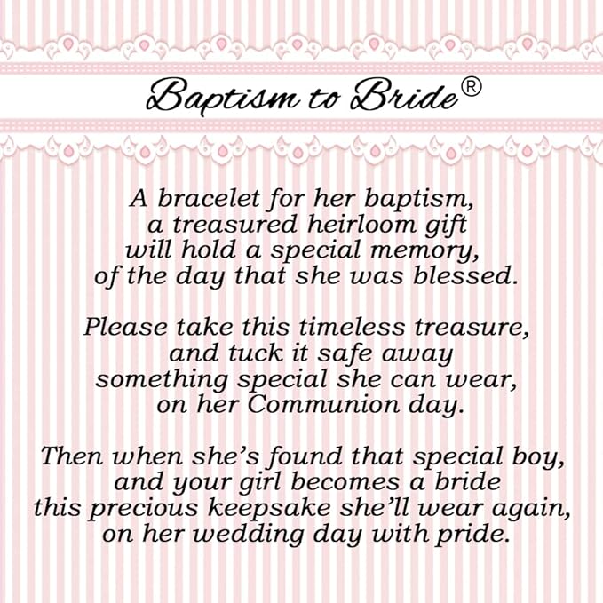 Cherished Moments Baptism to Bride Cross Bracelet Gift for Girls in 925 Sterling Silver and Cultured Pearl