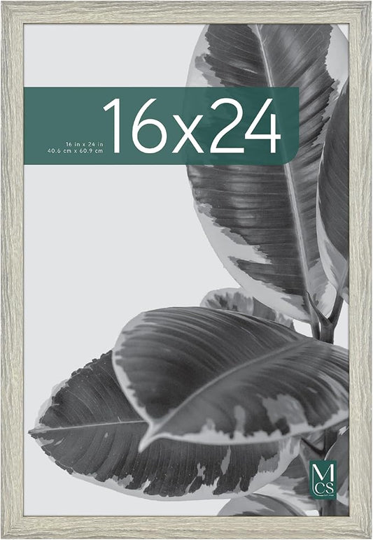 MCS Studio Gallery 16x24 Poster Frame Gray Woodgrain Engineered Wood, Vertical & Horizontal Wall Hanging Large Picture Frame for Photos, Posters & Art Prints (1-Pack)