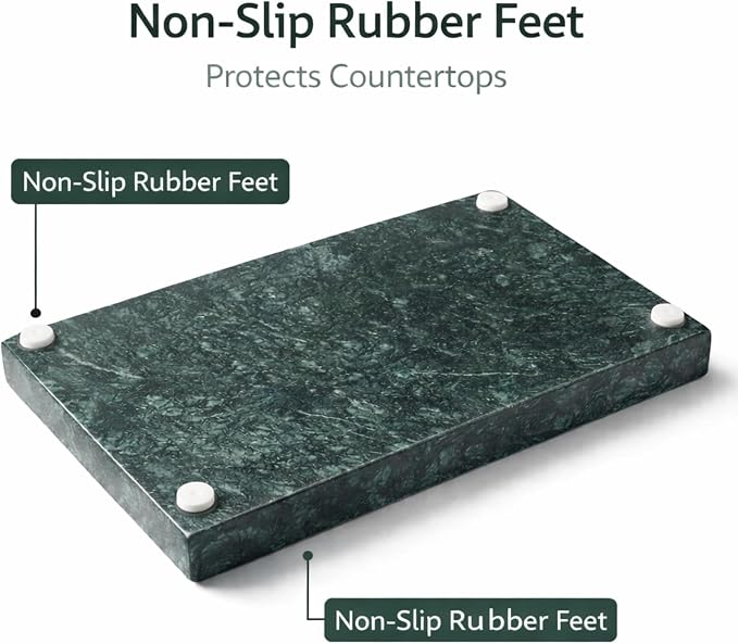 Natural Green Marble Tray, 10" x 6", Rectangular | Stone Organizer, For Bathroom, Kitchen, Vanity, Desktop, For Coffee Table, Dresser, Nightstand
