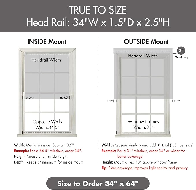 Madison Park Galen Cordless Roman Shade, 34"W x 64"H, Sheen Grey – Room Darkening, Thermal Insulated, Energy Efficient Window Blind with Subtle Sheen Basketweave Fabric for Privacy