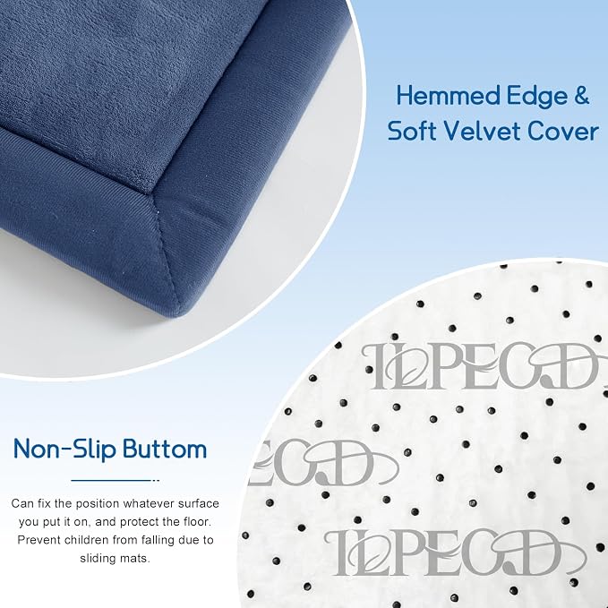 Baby Play Mat for Floor Nursery Rug Muscle Mat Area Rug Playroom Rug 79"x158" Playpen Mat Elastic Foam 1.3" Thick Crawling Mat for Babies,Toddlers, Infants, Kids,Sapphire Blue