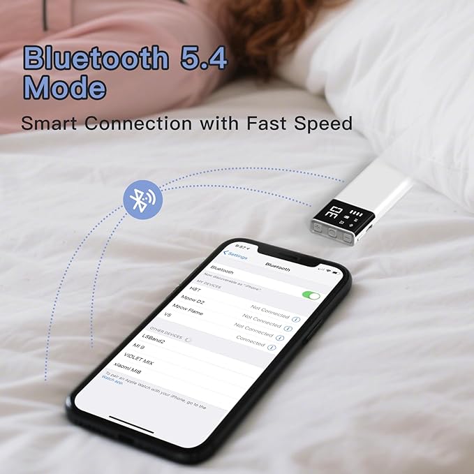 Under-Pillow Speaker for Sleeping - Bluetooth White Noise Sound Machine, Bone Conduction Bluetooth Under Pillow Speaker with 36 Soothing Sounds, Timer, TF Card Support for Side Sleepers & Deep Sleep