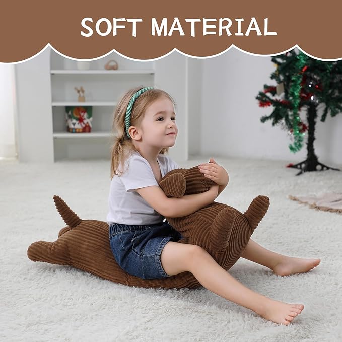 36 Inch Dachshund Dog Stuffed Animal Plush, Long Weiner Dog Body Pillow, Cute Funny Large Dachshund Toys Plushies Decor Ideal Gift for Kids