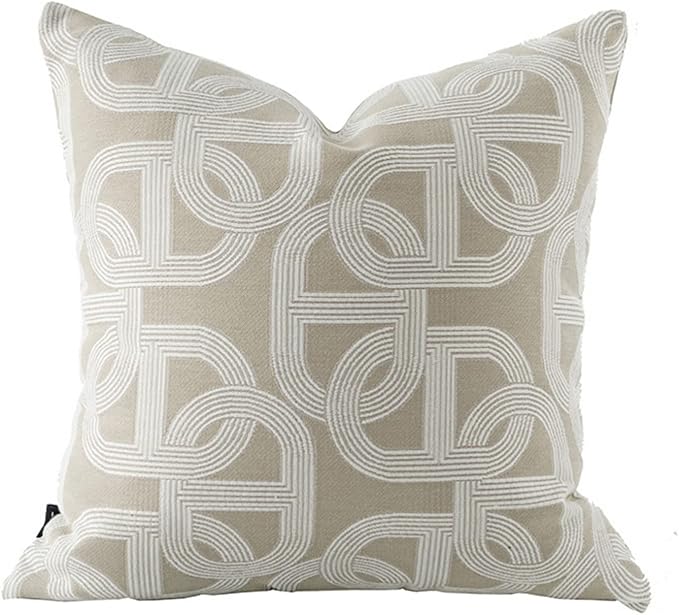 Croker Horse 18x18'' Inches Throw Pillow Cushion Cover - Pig Nose Pattern Chenille Jacquard Embroidery Luxury Modern Style Couch Sofa Pillow for Living Room Bedroom