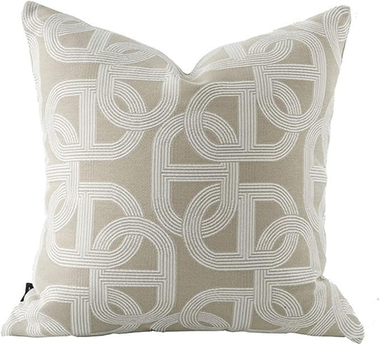 Croker Horse 18x18'' Inches Throw Pillow Cushion Cover - Pig Nose Pattern Chenille Jacquard Embroidery Luxury Modern Style Couch Sofa Pillow for Living Room Bedroom