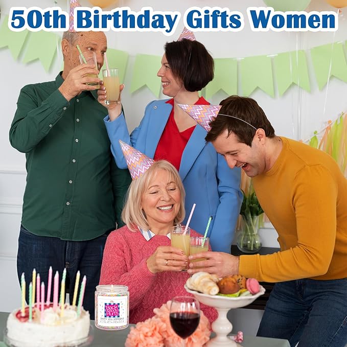 Homsolver 50th Birthday Gifts for Her, Gifts for Women,Unique Best Friend Gift Ideas -Back & Body Hurts 50th Birthday Decorations Candles