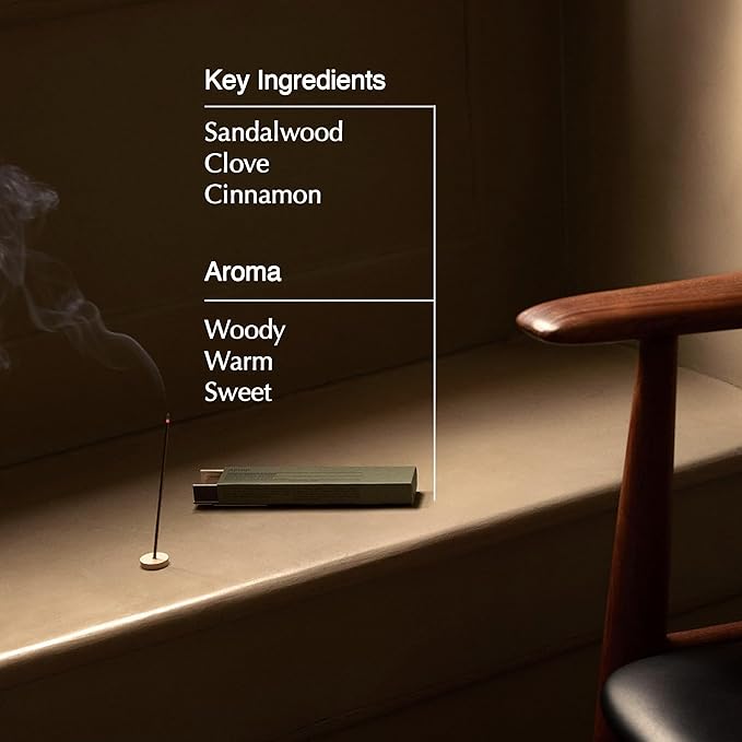 Aesop Sarashina Aromatique Incense Sticks | Woody, Warm, Sweet Aroma of Sandalwood and Spices | 33 Sticks, 30-Min Burn Time | Includes Kanuma Pumice Holder | Vegan, No Synthetic Fragrance