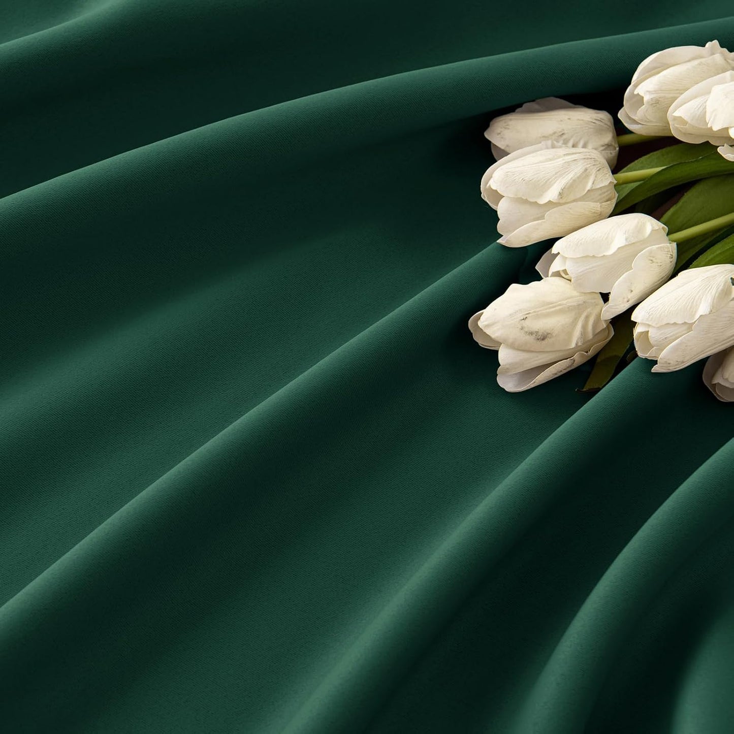 MIULEE Hunter Green Back Tab Blackout Curtains 120 Inch Long 2 Panels Set for Living Room Bedroom, Rod Pocket/Pinch Pleated Extra Long Thermal Insulated Room Darkening 10FT Window Drapes