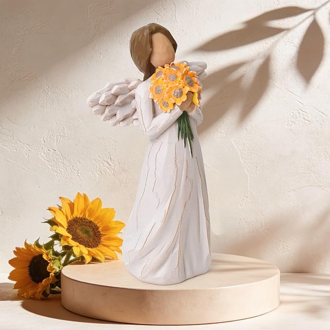 Get Well Gifts for Women After Surgery, Sunflower Gifts, Congratulations Gifts for Women, Sculpted Hand-Painted Collectible Figurines for Home Decor Ornament