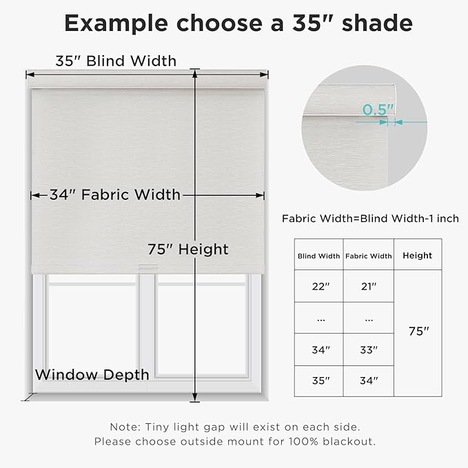 Joydeco Natural Woven Roller Shades for Indoor Windows, Cordless Blackout Blinds with Curved Valance, Thermal Insulated UV Protection Privacy Window Shades for Home and Office (Beige,28" W x 64" H)