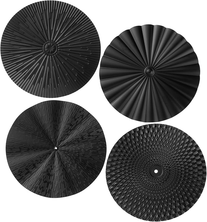 Hicarer 4 Pcs 12 Inch Metal Wall Art Decor Sunburst Hanging Metal Artwork Decor Wall Art Decorations for Home Living Room Office Gift for Christmas(Black)