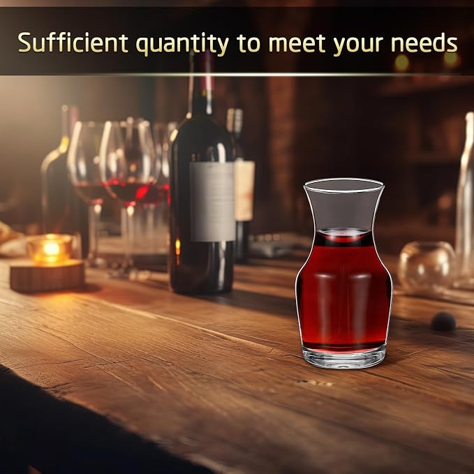 Remagr 18 Pack Single Serving Wine Carafe Glass Small Mini Carafe Individual Wine Refill Decanter for Dinner Parties Tastings Bars Restaurants (6.5 oz)