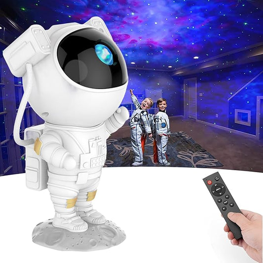SFOUR Astronaut Galaxy Projector, Star Projector Night Light with Remote Control & Timer, 360° Rotatable Head, 8 Nebula Effects, Adjustable Brightness for Kids Bedroom, Home Party Decor, Birthday Gift