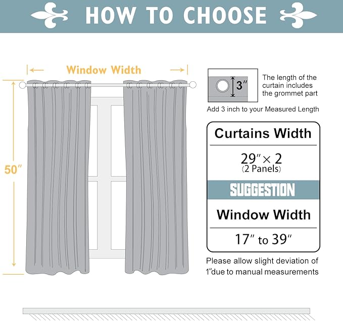 ChrisDowa Small Window Curtains 50 inches Long for Bedroom - Grommet Short Thermal Insulated Room Darkening Curtains for Kitchen (2 Panels, Biscotti Beige, 29 x 50 Inch)