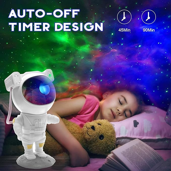 SFOUR Astronaut Galaxy Projector, Star Projector Night Light with Remote Control & Timer, 360° Rotatable Head, 8 Nebula Effects, Adjustable Brightness for Kids Bedroom, Home Party Decor, Birthday Gift