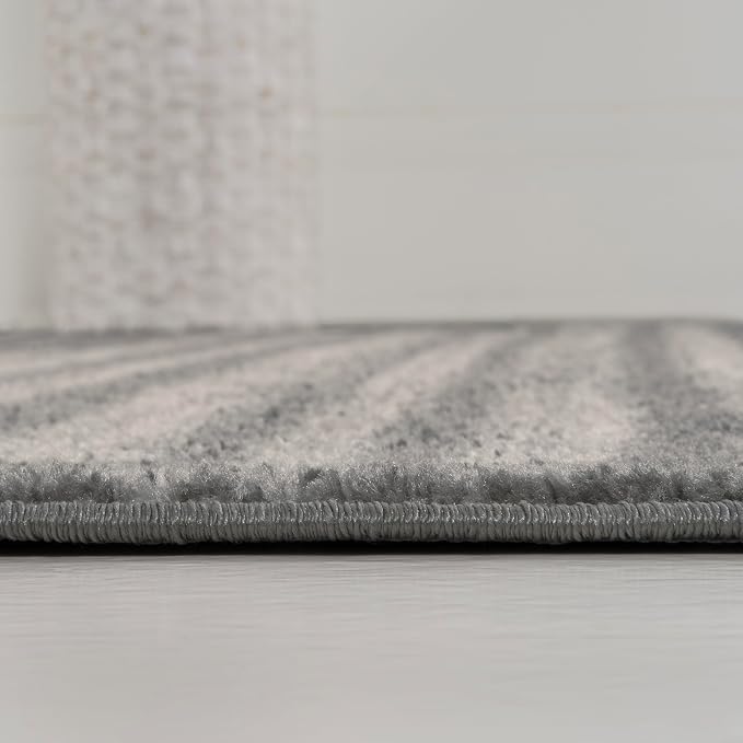 JONATHAN Y Khalil Modern Berber Stripe Gray/Cream Indoor Area Rug, 8x10, Contemporary, Bohemian, Easy-Cleaning for Living Room, Bedroom, Kitchen, Pet Friendly, Non-Shedding (MOH207G-8)