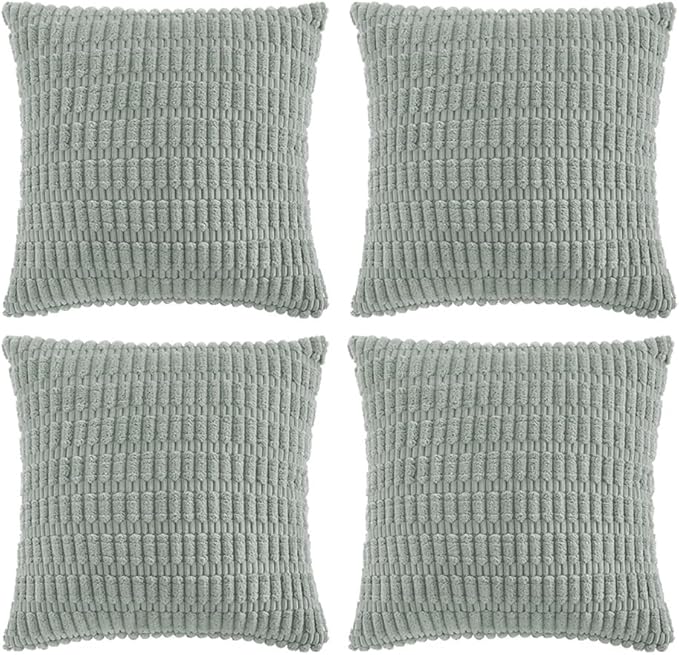 Fancy Homi 4 Packs Decorative Throw Pillow Covers for Living Room Couch Bed, Modern Farmhouse Boho Home Décor Accent Cushion Case, 24" x 24" (Pack of 4), Grey Blue