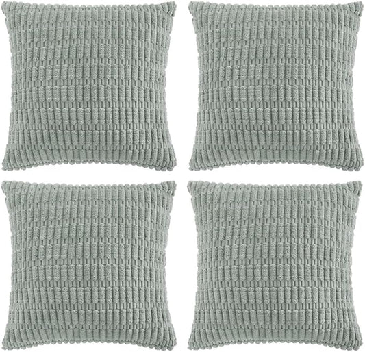 Fancy Homi 4 Packs Decorative Throw Pillow Covers for Living Room Couch Bed, Modern Farmhouse Boho Home Décor Accent Cushion Case, 12" x 12" (Pack of 4), Grey Blue