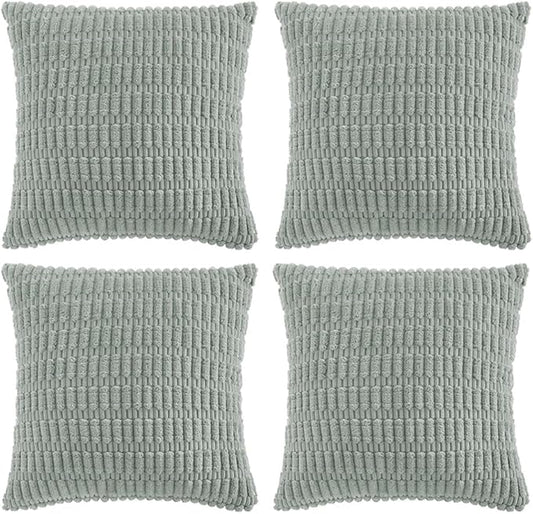 Fancy Homi 4 Packs Decorative Throw Pillow Covers for Living Room Couch Bed, Modern Farmhouse Boho Home Décor Accent Cushion Case, 16" x 16" (Pack of 4), Grey Blue
