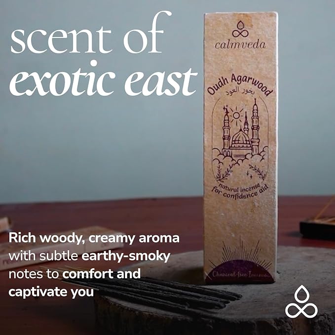 Mystic Oud Agarwood Incense Sticks - (40+Sticks, 9 inch) Thick Natural Resin Incenses Made from Assam Oudh Chips, Clean Charcoal Free | Infuse Luxury with These Exotic Oud Incense (Burn Time 45+ mins)
