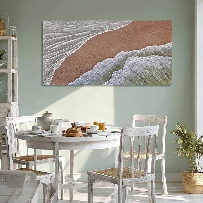 GAIDUOMAI Modern Abstract Canvas Art Coastal Wall Art Sands Beach Minimalist Textured Wall Decorations for Bedroom Office 29"x 58" Large Gallery Wall Decor