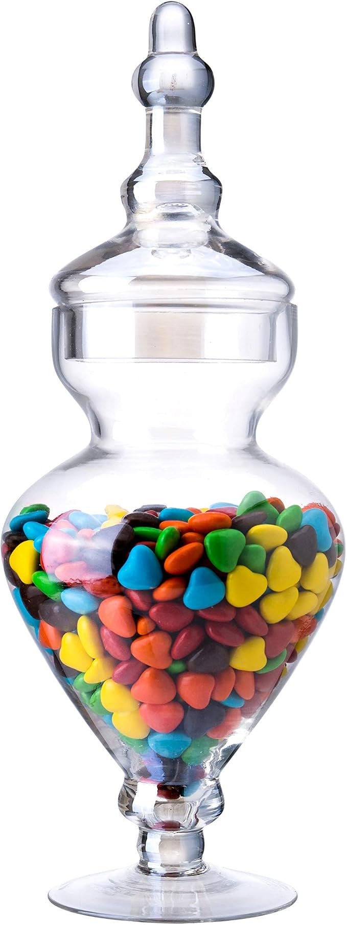 Diamond Star Set of 3 Apothecary Jar Glass Decorative Candy Jars Elegant Storage Candy Buffet Display, Wedding Candy Organizer Canisters (H: 9", 12.5", 14"; 20 FL.OZ, 23 FL.OZ and 28 FL.OZ)