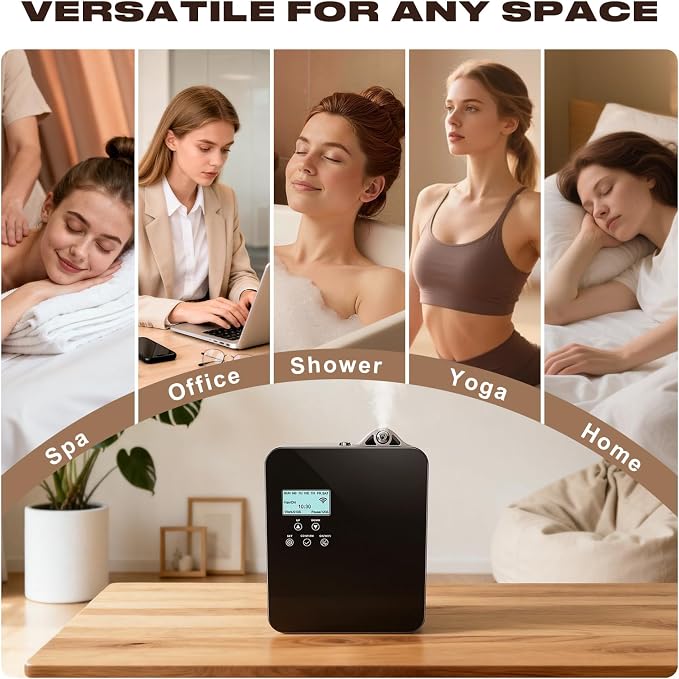 Smart Scent Diffuser HVAC Systems - 3500 Sq.Ft Whole-Home Coverage for Hotel & Home Aroma, 300mL Waterless Cold Air Oil Diffuser with App & Touchscreen Control (White)