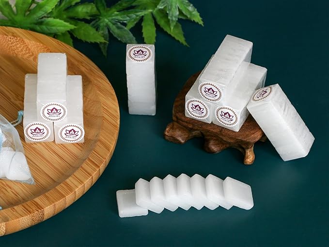 Natural Camphor Blocks (110 Grams, 64 Tablets) - Pure Camphor Alcanfor Tablets Cubes for Aromatherapy & Puja Alcanfor en Bloques, Kapoor for Pooja, Alcanfor by Alkiki