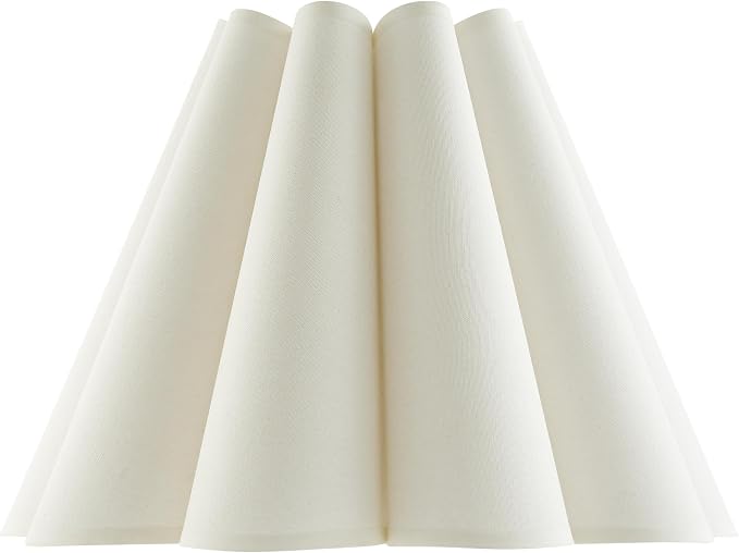 Aspen Creative 34088 Box Pleated Large Empire Spider Construction Lamp Shade, Cream Linen Fabric, 7-1/2" Top x 18" Bottom x 13-1/2" Slant