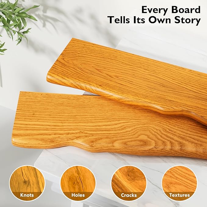 Floating Shelves for Wall Rustic Farmhouse 36 Inch Floating Shelf Bathroom Wooden Shelves for Wall Mounted Live Edge Pine Shelf with Unique Natural Grain for Bedroom Kitchen (Honey Walnut)