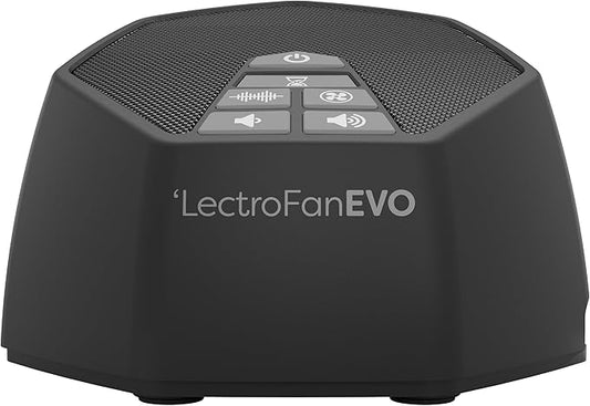 Adaptive Sound Technologies LectroFan EVO White Noise Machine - Compact Sleep Sound Machine for Bedroom, Travel, Study & More - 22 Non-Looping Fan, White & Ocean Noise Variations - Charcoal