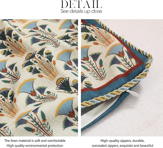 patdrea French Vintage Linen Throw Pillow Cover,12"x28",Set of 2-Wensel D | RusticDecorative Pillow Case,Farmhouse Floral Pattern,Cushion Coverfor Couch Living Room Bedroom Sofa